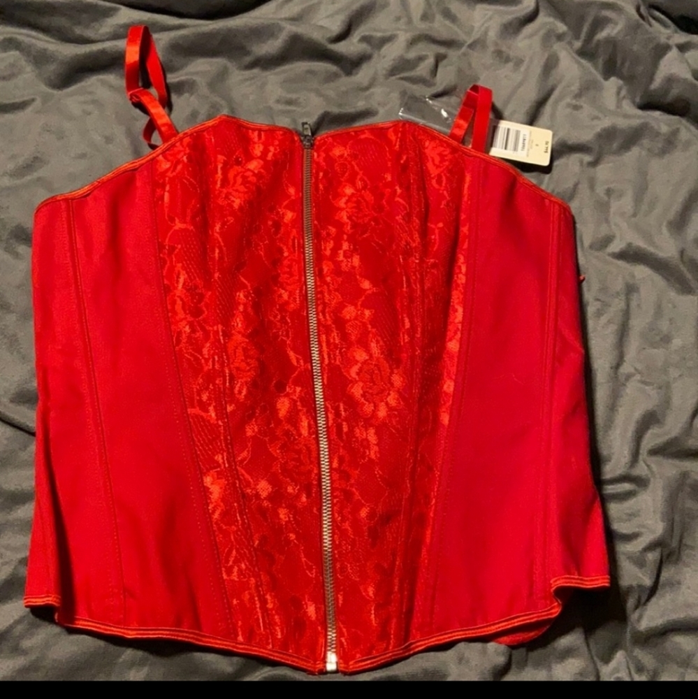 torrid Red Lace Corset Top